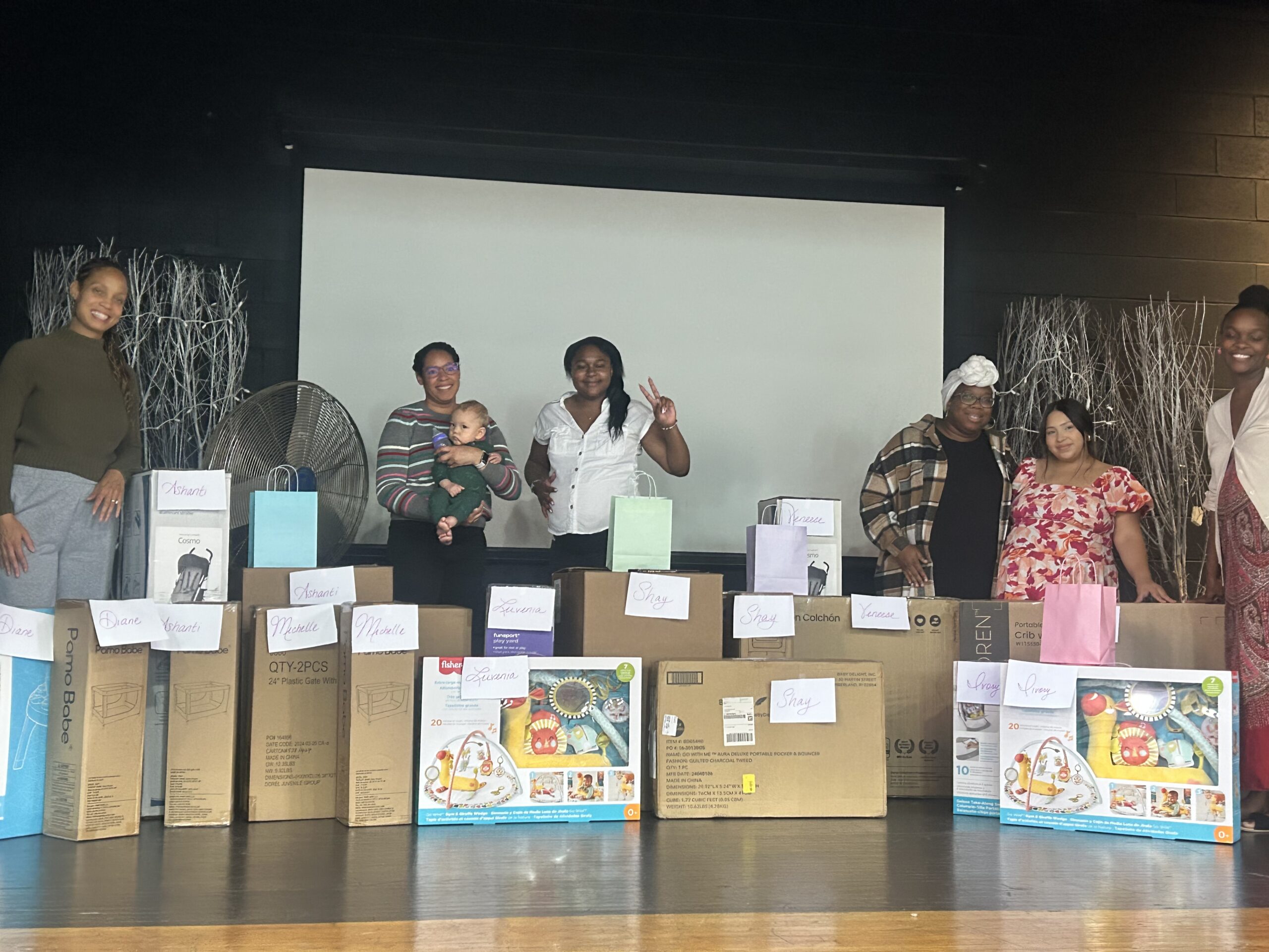 Program participants receiving support and family resources